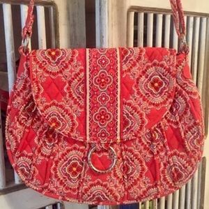 Vera Bradley large orange messenger bag
